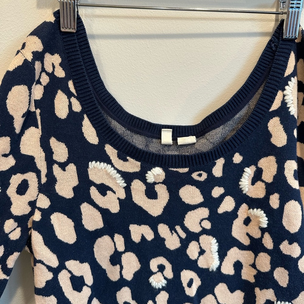 Moth Leopard Print Sweater‎ with Ruffle Hem - Picture 7 of 11